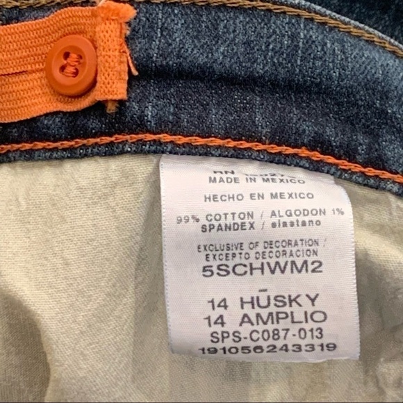 Wrangler 14 Husky Straight Fit Jeans Adjustable Waist Moonlight Blue - Picture 6 of 9